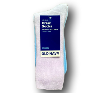 3/$15 Purple & Blue Tye-Dye Color Block Funny Novelty Crew Socks - NWT